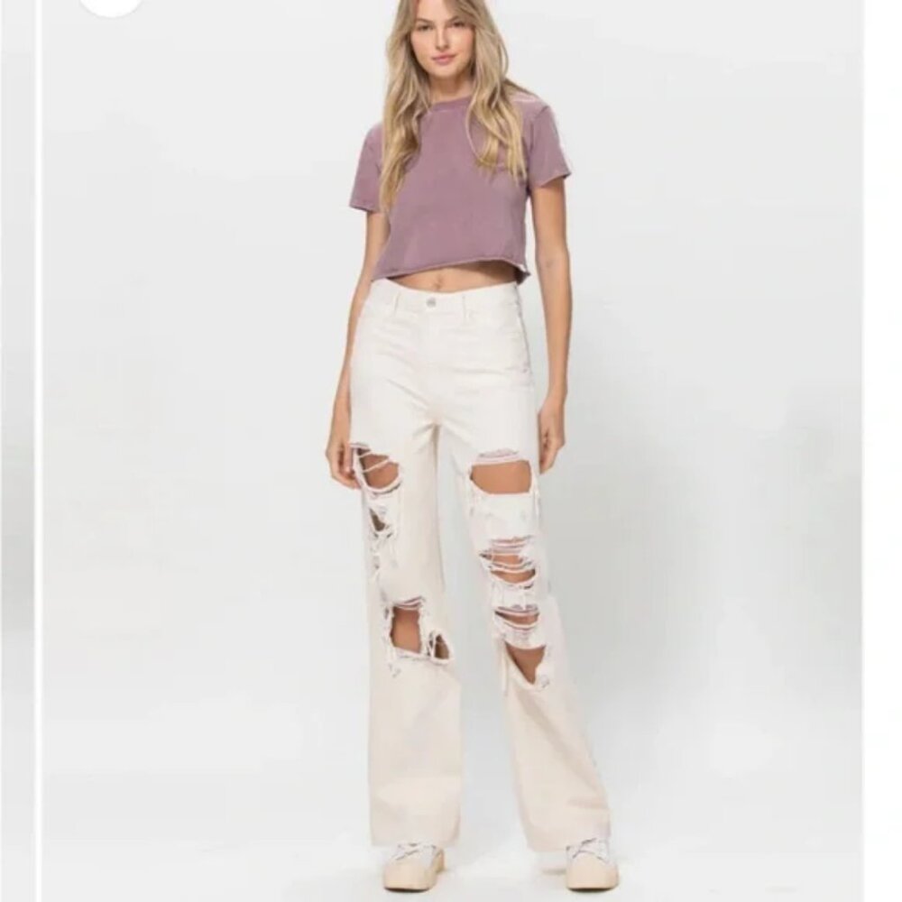 Vervet By Flying Monkey Jodie Distressed Dad Jeans 90’s